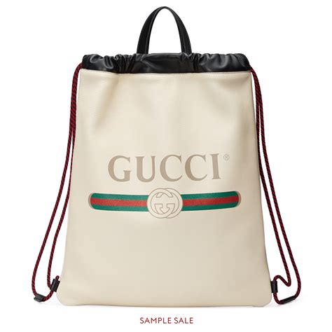 gucci print leather drawstring backpack replica|gucci outlet backpack.